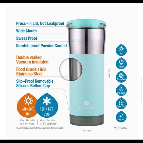 Santeco Stainless Steel Thermal Tumbler - Picture 7 of 9